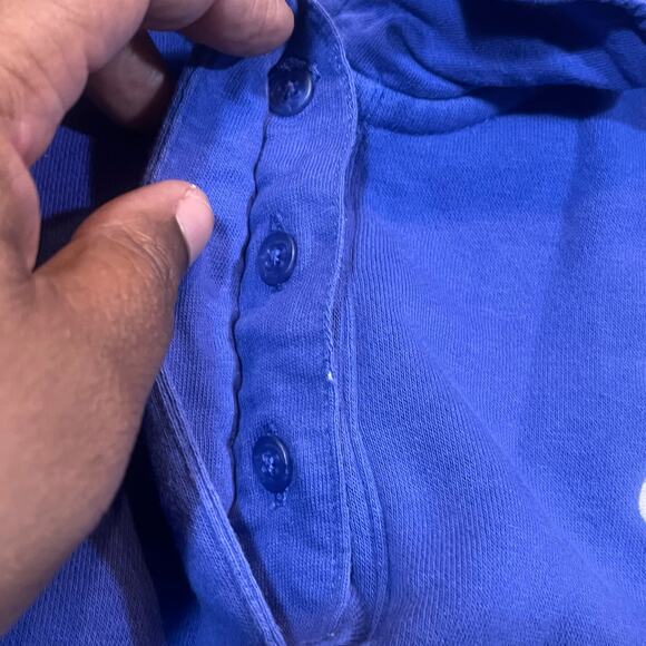 NIKE Womens Size Large Half Button Blue Purple Crop Top Sweater Sweatshirt - Picture 5 of 7